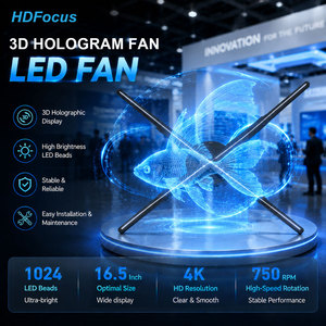 מאוורר הולוגרמה תלת-ממדי HDFocus, ציוד פרסום לתצוגה הולוגרפית מסונכרנת עם תאורת LED, מפעל מוסמך, פתרון OEM/ODM ישירות מהיצרן - Product Image 2