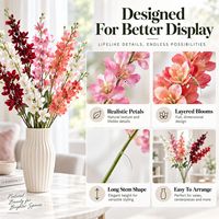 Großhandel Künstliche Blumenstiele Langstielige Polyester-Orchideen Rosen Lilien für Heimdekoration Blumenarrangements Individuelle Farben