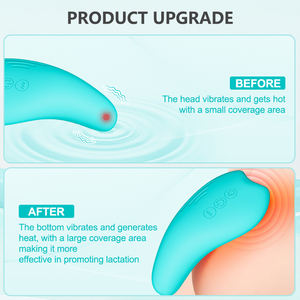 Massageador de mama de silicone portátil 2 em 1 Aquecimento Vibração Características Massageador de lactação elétrica para alívio da dor Amamentação - Product Image 2