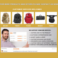 Sac à dos tactique Molle de haute qualité, imperméable, avec fermeture éclair, doublure en nylon, personnalisable, 9-60L, pour hommes