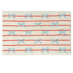 Tapis de bain rectangulaire Let There Be Light Bow Knot en fausse fourrure de cachemire, absorbant, pour salle de bain et usage domestique, lavable en machine, en fibre de polyester - Product Image 2