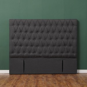 Chất Lượng Cao Linen Bọc Tufted Nút <span class=keywords><strong>King</strong></span> Headboard Tối Màu Xám Thoải Mái Fashional Đệm Nữ Hoàng Giường Đầu - Product Image 1
