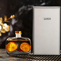 Flacon diffuseur carré en verre transparent contemporain de 100 ml, parfum frais, ingrédients biodégradables, sans parabène, pour kits d'aromathérapie