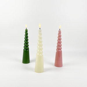 Thiết lập 3 cây hình dạng pin Powered sáp Flameless giáng sinh dẫn ánh sáng nến cho trang trí đám cưới bên nhà - Product Image 4