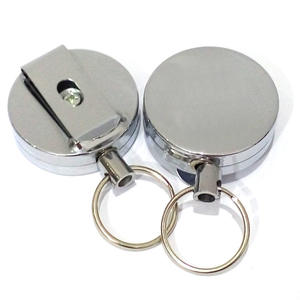 Porte-clé <span class=keywords><strong>YoYo</strong></span> en acier inoxydable, Badge métallique rétractable, porte-Badge avec Clip de ceinture, Logo personnalisé, offre spéciale Amazon - Product Image 1