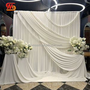 SMOOTH Ripple Design S shape Wedding Background Elastic Curtains <b>Decorative</b> Fabrics Gauze Velvet Curtain - Product Image 4