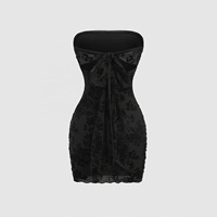 Robe fourreau moulante sexy style européen et américain, mini-jupe en maille transparente floquée coupe ajustée