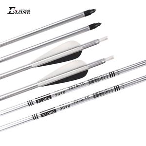 Elong 70575-T6 <span class=keywords><strong>2018</strong></span> Eje de flecha de aluminio Flechas de tiro con arco de paleta de plástico para arco Coumpound - Product Image 2
