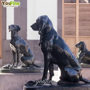 Statue de Chien de taille réelle commémorative de jardin en plein air, Design personnalisé en Bronze