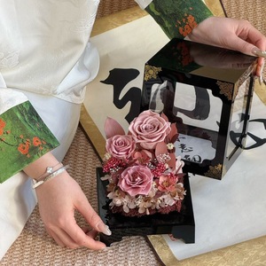 Hộp quà tặng hoa Acrylic ngày của mẹ Ngày Valentine Hộp hoa hồng vĩnh cửu màu đen Acrylic hoa hiển thị đứng - Product Image 1