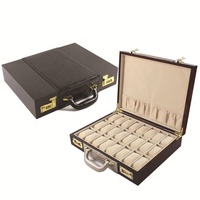 Coffret cadeau en bois de luxe personnalisé en cuir Pu à motif de crocodile brun Boîtes de montre en cuir et bois de luxe pour bracelets