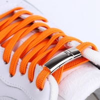 Lacets élastiques en polyester à fermeture magnétique pour baskets plates – Faciles à mettre et à enlever, sans nœuds, avec système de verrouillage métallique