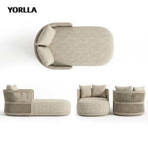 Tumbona Moderna <span class=keywords><strong>de</strong></span> Lujo Tejida con Cuerda para Exteriores, Cama Solar Tapizada para Jardín, Patio, Sofá para Hotel junto a la Piscina - Product Image 5