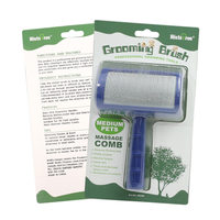Brosse démêlante professionnelle à picots longs et courbés en plastique souple PP pour animaux de compagnie, outil de toilettage pour chiens et chats à poils longs