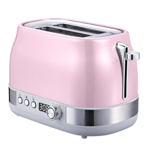 Tostadora de panecillos de hamburguesa mini abiertos de color rosa con pantalla LCD para panecillos de comida rápida - Product Image 1