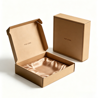 Boîte cadeau compostable doublée de soie pour bijoux, emballage en papier mat personnalisé pour bagues et bracelets, vente en gros