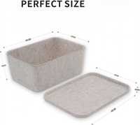 Organiseur de tiroir de bureau au design minimaliste et écologique, boîtes de rangement en feutre couleur avoine, décoration intérieure