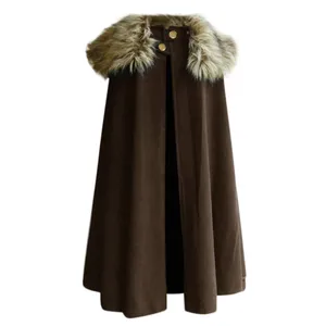 2024 Mantello Invernale Medievale da Uomo con Collo Spesso Mantella da Cavaliere Vichingo Larp Cosplay Cappotto Gotico da Donna Mantello Retrò Costume di Halloween - Product Image 3