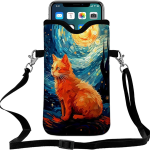Neoprene Phone Sleeve Pouch Case <strong>Bag</strong> with Strap/Neck Lanyard for iPhone 16/15/14/13 Pro, 16/15 Plus Samsung S24, Google Pixel 9 - Product Image 1