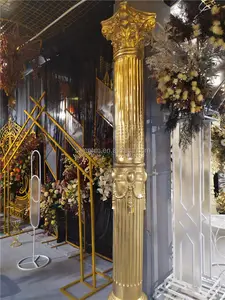 2019 Hochzeit hohe Glasfaser säule bruchs ichere weiße römische Säule für Hochzeits dekoration