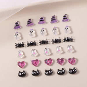 Halloween 3D Nail Art Charms Mixed Resin Nail <b>Decorations</b> DIY Cartoon <b>Witch</b> Hat Ghost Heart Nail Art Accessories Wholesale 2026 - Product Image 1