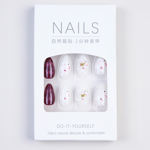 Luxe <span class=keywords><strong>Faux</strong></span> Ongles Fleur Conception 3d Cristal Mélange Bâton Presse sur Ongles En Gros Avec Diamants Nail Art Décoration - Product Image 2