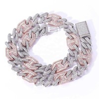 Meilleur Prix Chaîne Cubaine Glacée Longue en Argent 925 Plaqué Or 18K Style Moissanite Luxe Bijoux Hip Hop Jewelux IGI