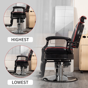 Fauteuil de Barbier Haut de Gamme Noir Moderne de Qualité Supérieure pour Hommes – Vente en Gros de Mobilier de Salon de Coiffure - Product Image 3