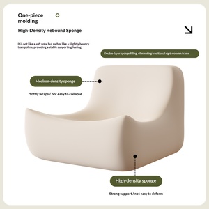Caterpillar Shaped Fabric Lazy <b>Sofa</b> Reclining Single Chair Soft Nest Seat <b>for</b> Balcony Living Room Floor & Tatami Use - Product Image 3