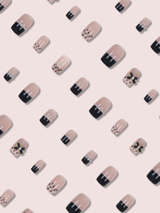 24 Uds <span class=keywords><strong>Uñas</strong></span> acrílicas ABS de alta calidad con decoración de perlas de diamantes de imitación lindas <span class=keywords><strong>uñas</strong></span> postizas <span class=keywords><strong>cuadradas</strong></span> <span class=keywords><strong>cortas</strong></span> fábrica al por mayor - Product Image 5