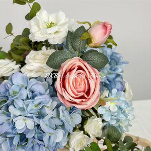 DKB Bola de Flores Artificiales de Seda Azul Rey, Centro de Mesa para Bodas, Bola de Flores Blancas y Azules de Tacto Real para Decoración - Product Image 4