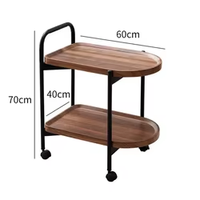 Table d'angle de salon nordique petite table basse avec roues mobile couleur noyer canapé étagère de rangement table d'appoint