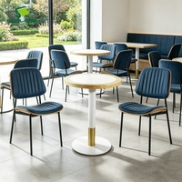 Table de salle à manger carrée en pierre frittée de haute qualité SUNLAND, bord en bois de frêne, pour café, restaurant, hôtel, usage intérieur