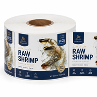 Étiquettes personnalisées pour crevettes, étanches, pour produits surgelés, viande, aliments froids, fruits de mer, autocollantes, écologiques, pour emballage
