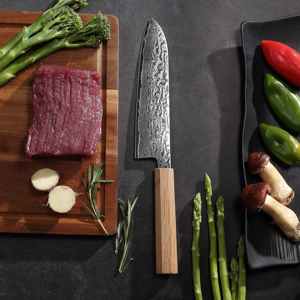 עיצוב חדש טבעי עץ pakawood ידית סכין santoku 67 שכבות damawtawood מטבח פלדה עם תיבת מתנה - Product Image 3