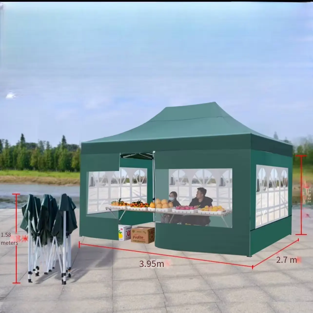 Fabriek Stalen Frame Opvouwbare Tent Tuinhuisje, Gemakkelijk Pop-Up Luifel Tent