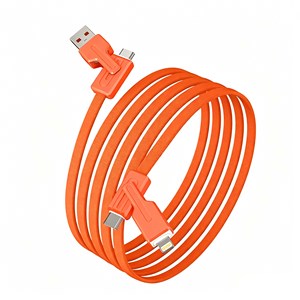 Cable de Carga Rápida PD de 65W, 4 en 1, USB A a Tipo C, para Teléfono, Laptop, Tablet, Diseño Mecánico, Cable Multifuncional Trenzado - Product Image 2