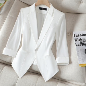 2024 femmes mince court blanc costume veste avec manches courtes printemps et été mince manteau nouvelle génération femme costume <span class=keywords><strong>Blazer</strong></span> - Product Image 1