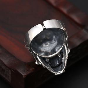 Punk estilo 925 anillos de plata del cráneo cabeza anillo de plata - Product Image 5