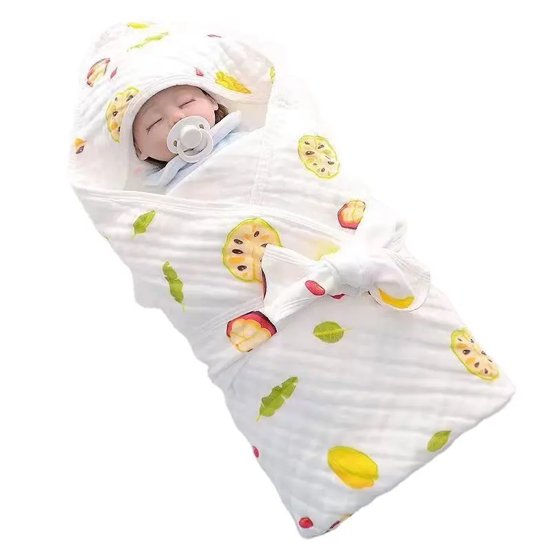 Baby En Kinderen Katoenen Badhanddoek Hoge Dichtheid Gewassen Gaas Baby En Peuter Badhanddoek Zes-Laags Gaas Baby Hold Quilt