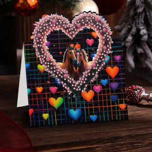 Set di arte Dotz a tema Love & Horse-6 pz biglietti di auguri ricamati - Product Image 1