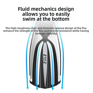 Pinne da nuoto professionali lunghe in Silicone per immersioni profonde e Freestyle e attrezzature per l'allenamento pinna d'anatra - Product Image 3