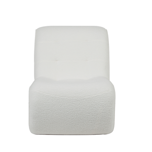 Fauteuil d'appoint Avery blanc bouclé crème, fauteuil lounge pour salon, hôtel - Product Image 2