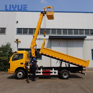 Nouvelle <span class=keywords><strong>grue</strong></span> hydraulique à flèche droite de 3 tonnes montée sur <span class=keywords><strong>camion</strong></span> <span class=keywords><strong>avec</strong></span> benne basculante et panier à vendre - Product Image 1