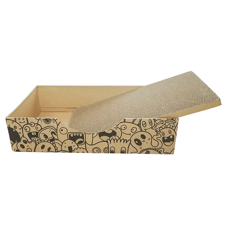 Venta caliente 5 piezas de cartón para rascar gatos con caja conveniente sin enjuague desechable bandeja de arena para inodoro para gatos