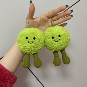 Loạt Rau vui vẻ đậu theo chủ đề dễ thương búp bê sang trọng vui thú nhồi bông đồ chơi cho Móc Khóa Treo các mặt hàng bức tượng nhỏ mặt dây chuyền - Product Image 5