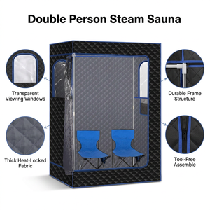 Moderna Carpa Sauna Infrarroja Eléctrica Plegable Portátil de Tamaño Completo para <span class=keywords><strong>2</strong></span> Personas, Diseño Compacto para Interiores - Product Image 2