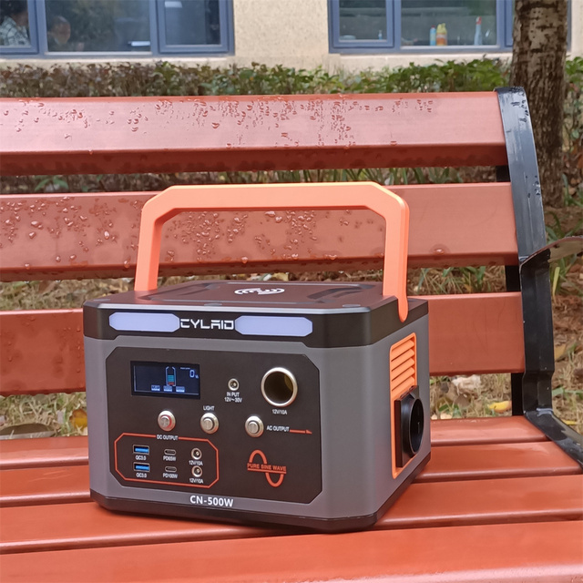 Portable Power Station 500W LiFePO4 Battery with MPPT Controller Flashlight & Cigar Lighter for Solar Systems