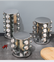Étagère à épices rotative multi-niveaux en acier inoxydable, style nordique, plateau tournant à 360 degrés pour le rangement des pots à épices, spécifique à la cuisine