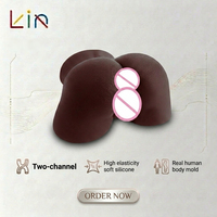 Masturbateur de poche transfrontalier pour hommes, avec simulation de chat, motif peau humaine marron-noir, grande taille, type 'Airplane Cup', jouet sexuel, moule de fesses